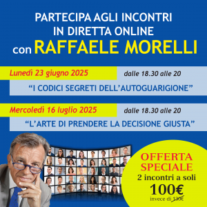 Prenota il tuo posto ai prossimi incontri in diretta online con Raffaele Morelli